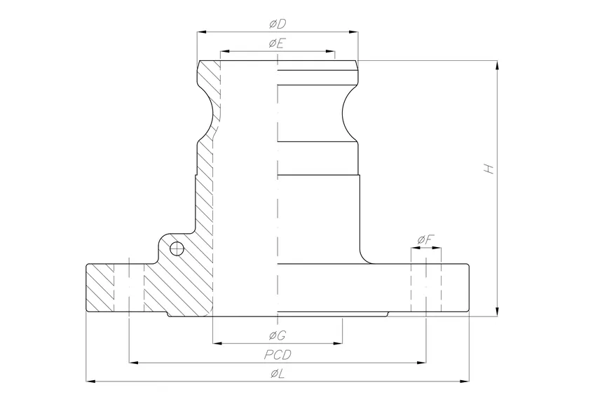 Adaptor with Fixed Flange with 150 LB
